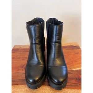 Black Leather Ankle Boots